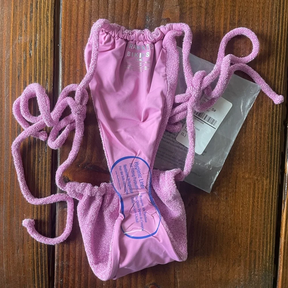 FRANKIES BIKINIS x REVOLVE NWT TIA TERRY BOTTOMS IN LILA